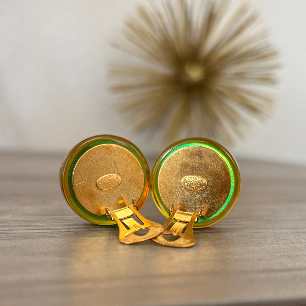 CHANEL Iridescent Icon Button Earrings - Picture 7 of 13